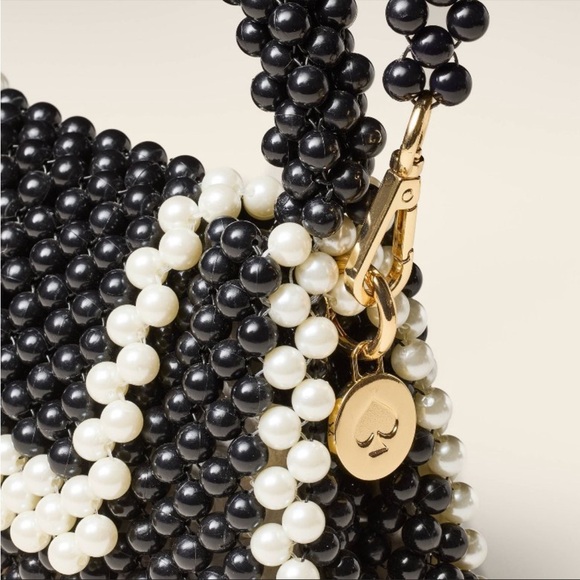 kate spade new york x Target Colorblock Beaded Crossbody Bag - Black/White NWT - Picture 4 of 5